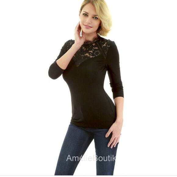NWT AMELIE BOUTIK TOP BLACK Small - Picture 10 of 16